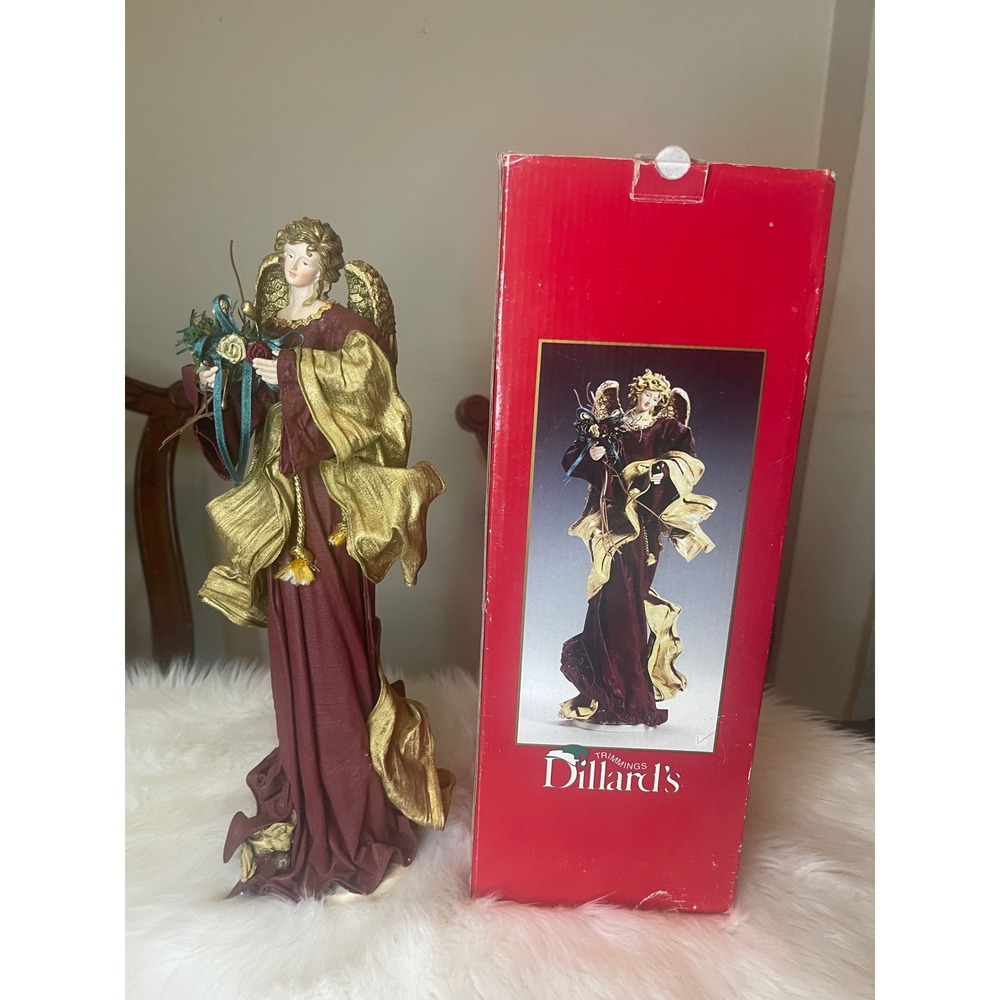 Vintage Dillard's Trimmings 14" Fabric-Mache Pencil Angel - Picture 2 of 10